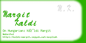 margit kaldi business card